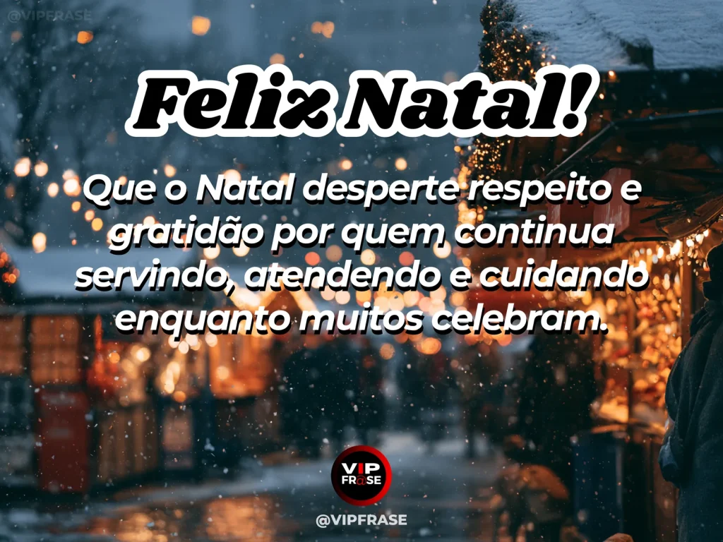 Mensagem de Natal sobre trabalho e gratidão, com balcão discretamente decorado para o Natal com uma caneca, crachá sem texto e pequeno presente de agradecimento.