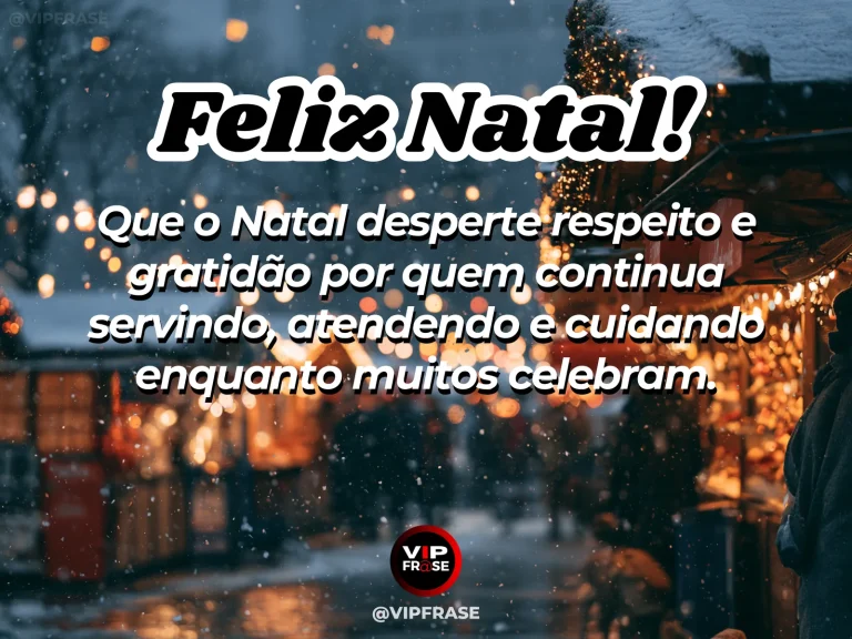 Mensagem de Natal sobre trabalho e gratidão, com balcão discretamente decorado para o Natal com uma caneca, crachá sem texto e pequeno presente de agradecimento.