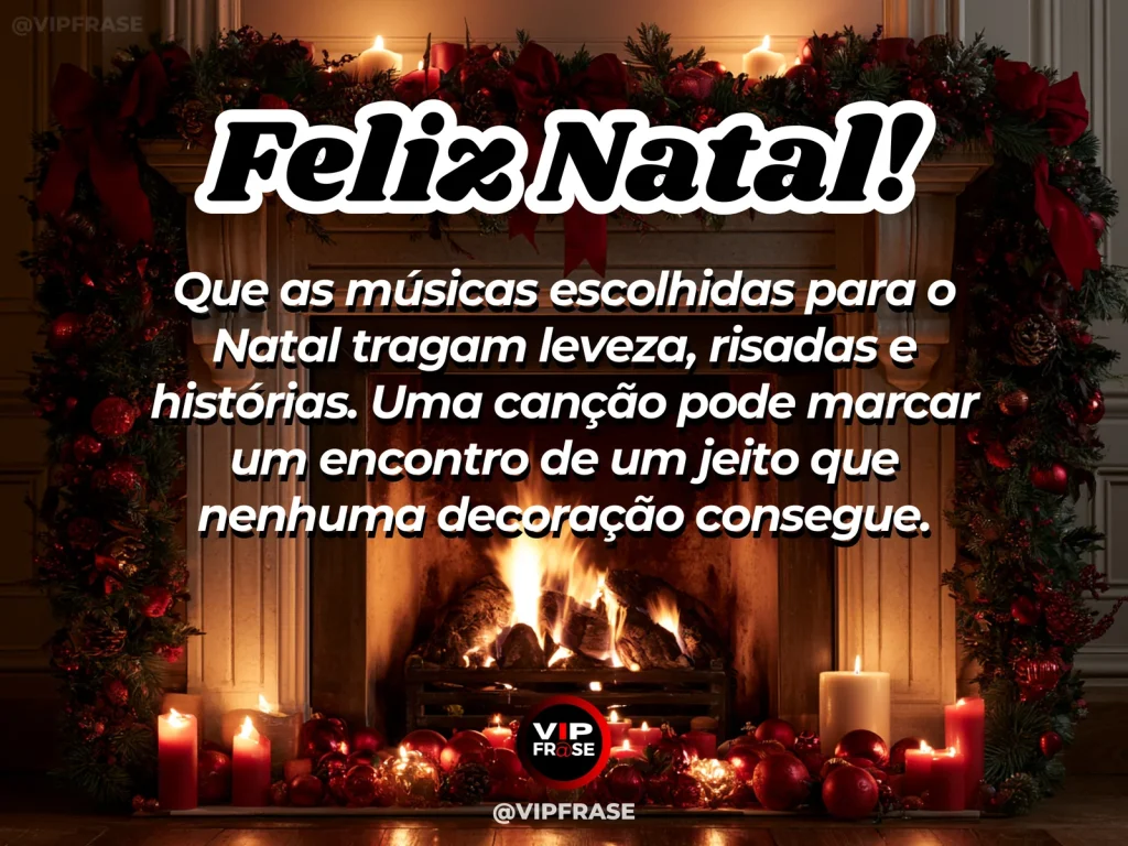 Arte de Natal sobre felicidade, familia, com vitrola ou caixa de som com decoração natalina, luzes quentes e atmosfera aconchegante.