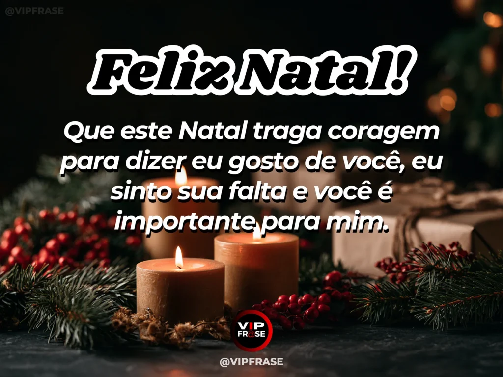 Mensagem de Natal sobre carinho e coragem, com cartões natalinos em branco ao lado de luzes douradas e pequenos presentes, atmosfera íntima para palavras guardadas.