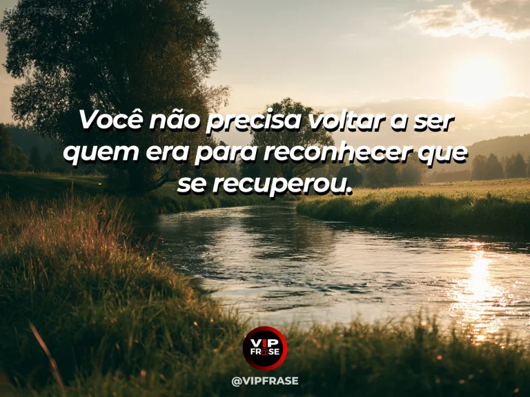 Frase reflexiva sobre superação e mudança, com paisagem renovada depois da chuva.
