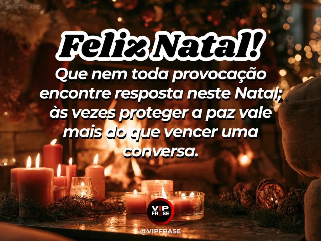 Frase de Natal sobre não responder no impulso, com mesa tranquila e alguém se afastando de uma discussão.