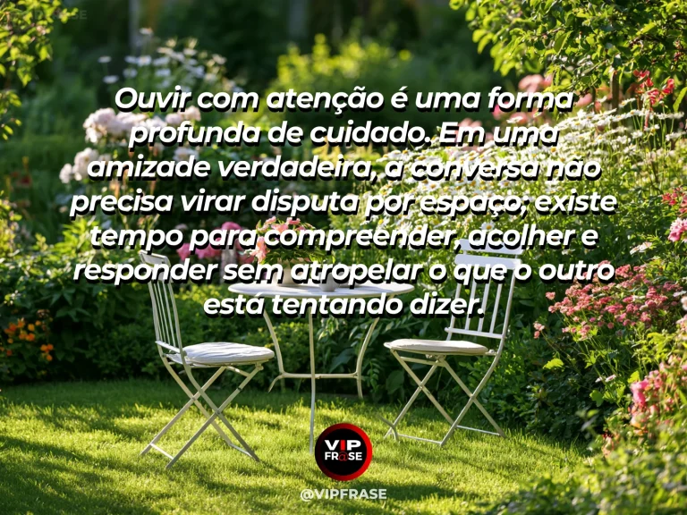 Arte sobre amizade: conversa íntima em que uma pessoa escuta com atenção genuína, em ambiente calmo e acolhedor.