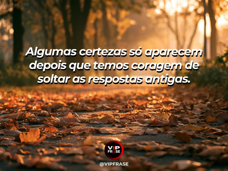 Frase reflexiva sobre coragem, sabedoria com folhas sendo levadas por uma brisa sobre um vale ensolarado.
