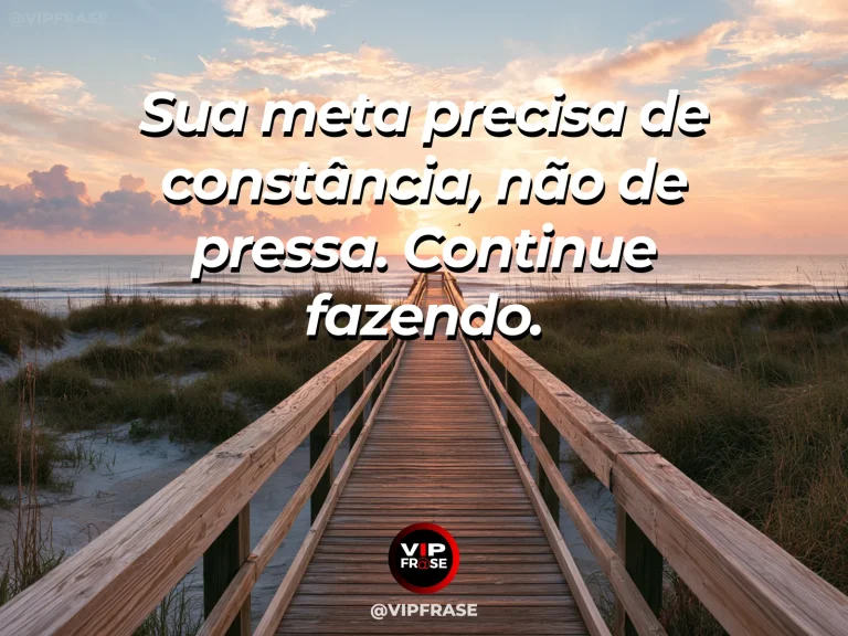 Mensagem motivacional sobre constância com pedras formando um caminho