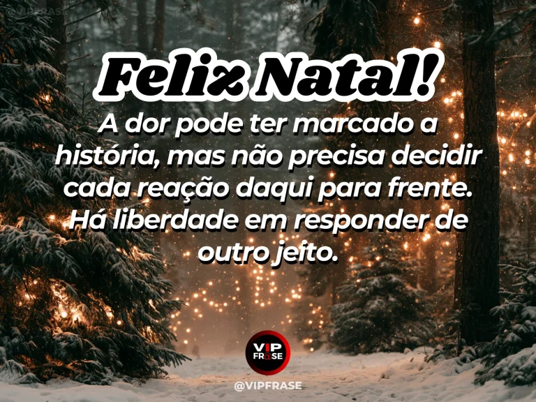 Frase de Natal sobre superacao, em cena natalina acolhedora e elegante.