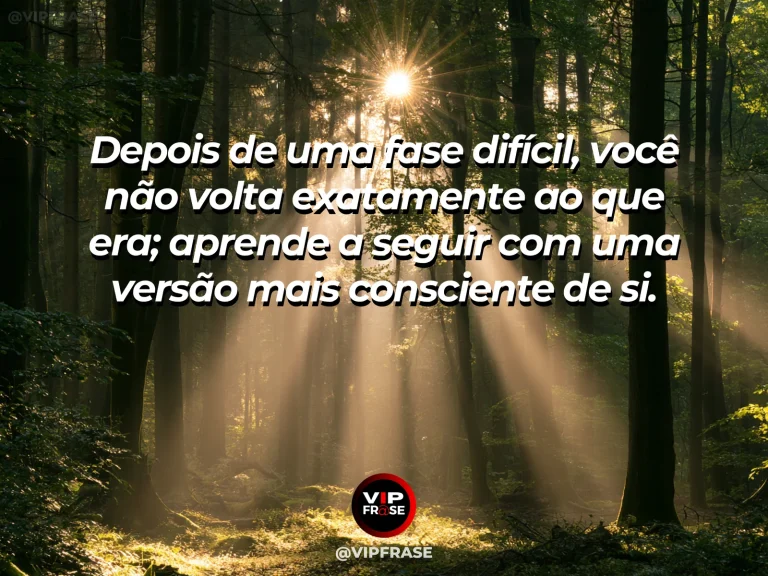 Frase reflexiva sobre superação com vegetação brilhante após a chuva.