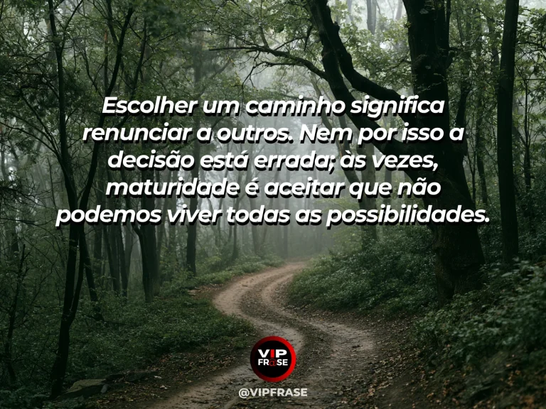 Mensagem reflexiva sobre sabedoria, com bifurcação vista do alto em uma paisagem ampla, verde e iluminada pelo sol.