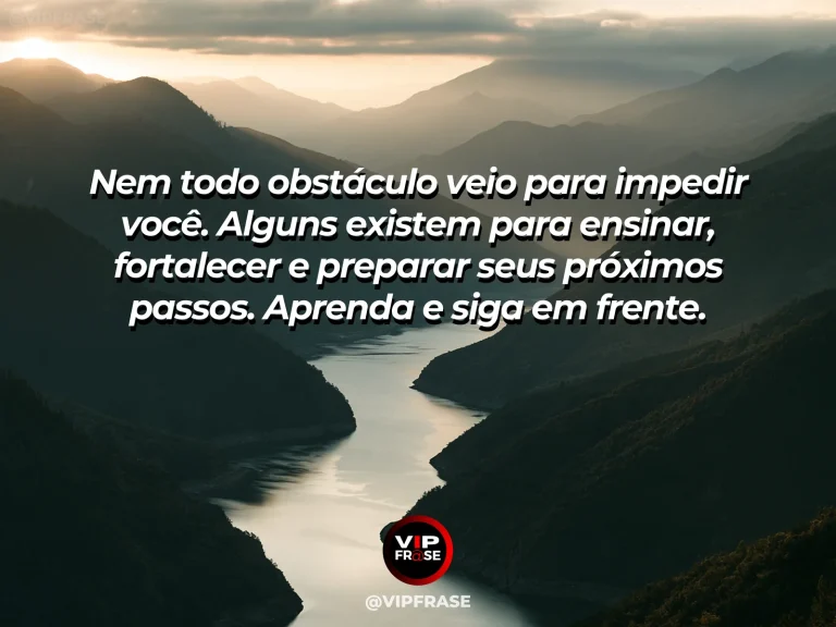 Mensagem motivacional sobre aprendizado com rio contornando pedras