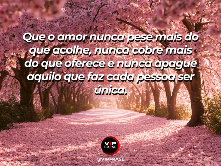 Mensagem de amor saudável e leve, com cena luminosa e acolhedora.