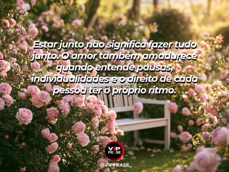 Mensagem de amor sobre respeito aos espaços, com visual equilibrado e leve.