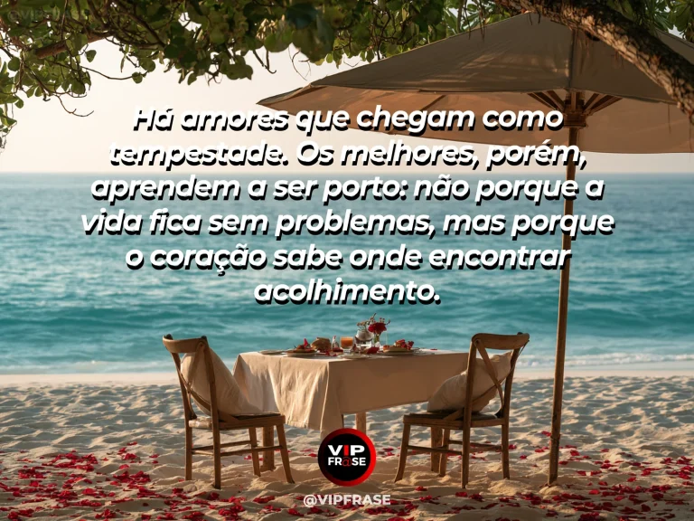 Mensagem de amor e paz, com imagem poética de porto e acolhimento.