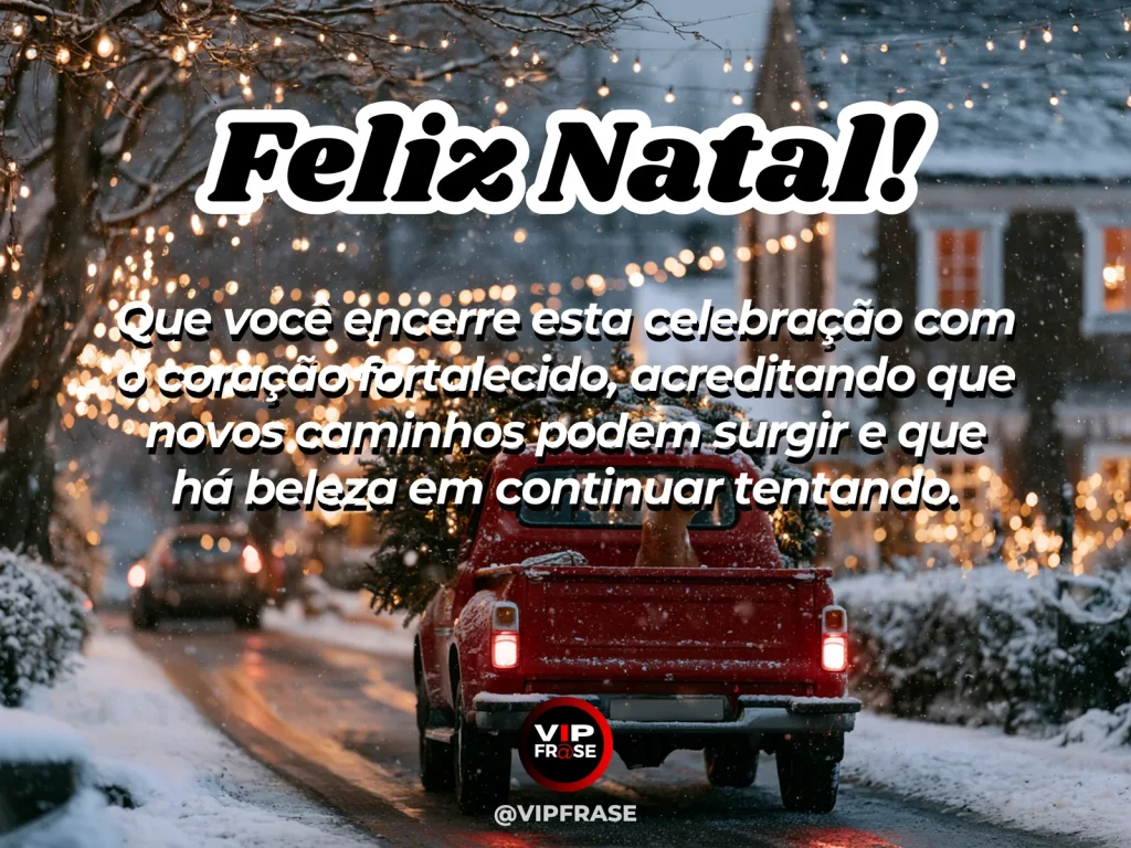 Mensagem de Natal sobre confianca, esperanca, com estrada tranquila com luzes festivas discretas e horizonte iluminado ao amanhecer.