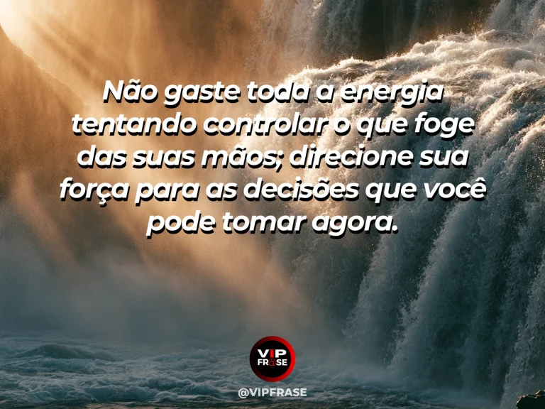 Frase motivacional sobre força com rio contornando pedras e seguindo adiante.