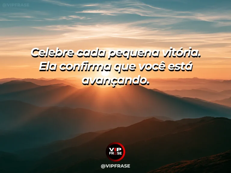 Mensagem motivacional sobre pequenas vitórias com marco de pedra em uma trilha