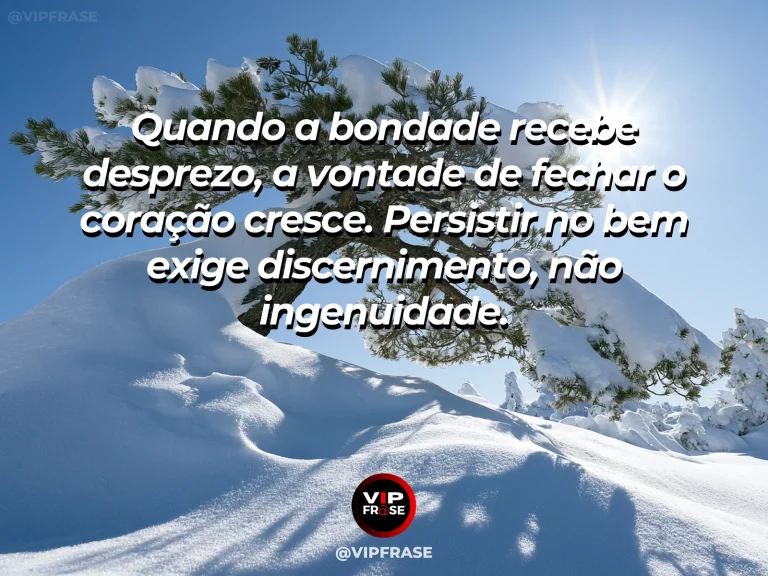 Mensagem de força sobre a bondade que resiste ao desprezo, com cedro gigantesco cercado de flores após a chuva.