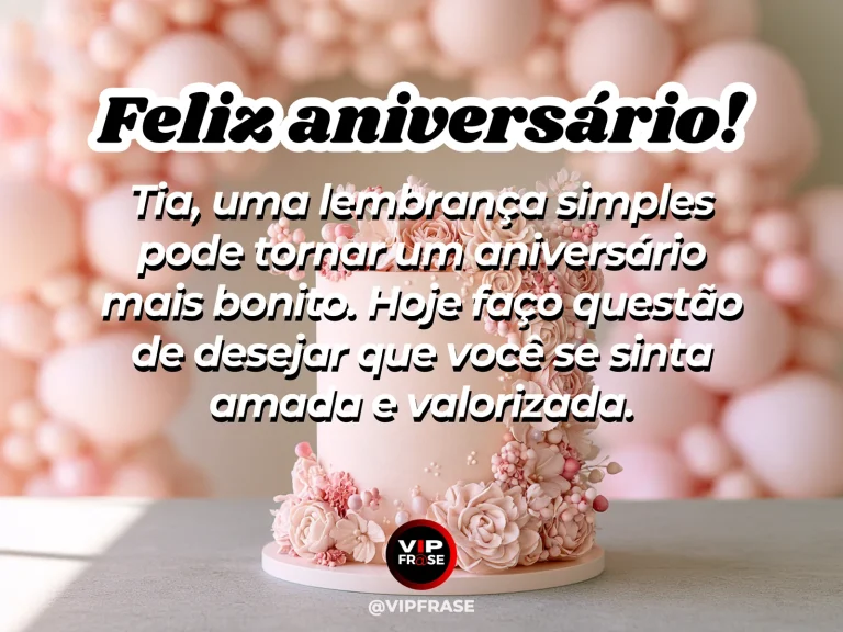 Mensagem de aniversário para tia sobre carinho, com elegant unmarked calendar with bouquet and pink birthday cake.