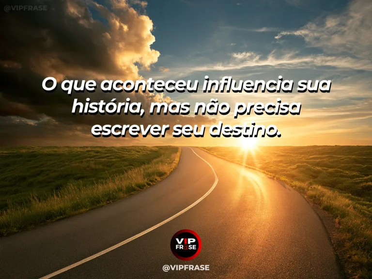 Frase de superação em cenário natural sobre a dificuldade não decide quem você será.