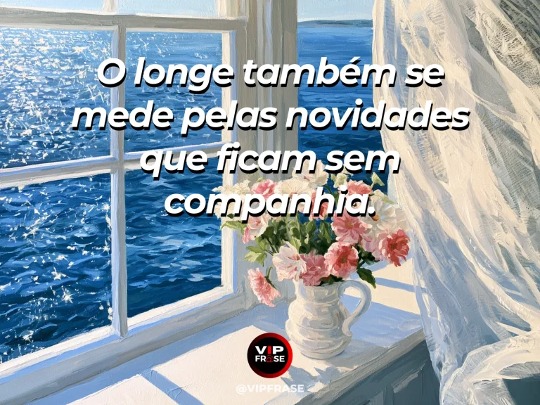 Frase sobre saudade com carta em branco e flores na beira de uma janela.