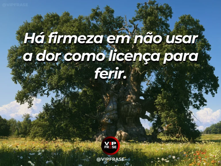 Mensagem de força sobre a dor não dá licença para ferir, com leão tranquilo em campo de flores vermelhas.