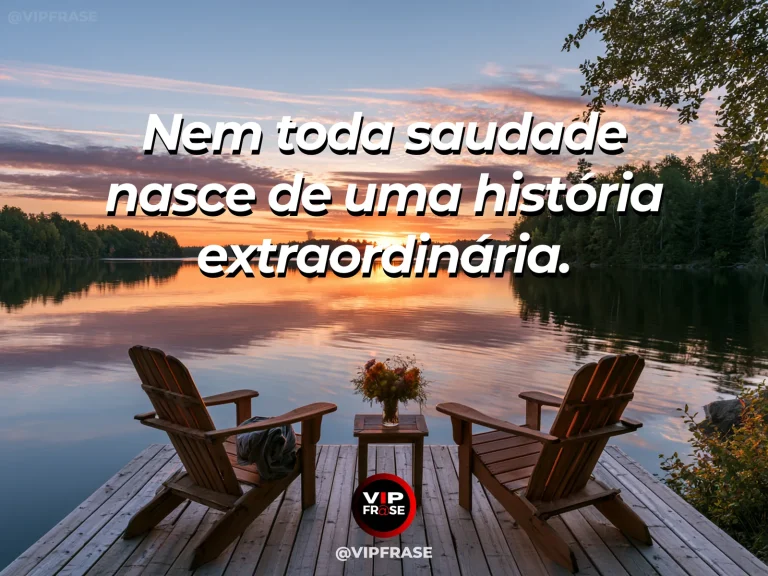 Frase sobre saudade com mesa rústica com uma flor única e luz suave.