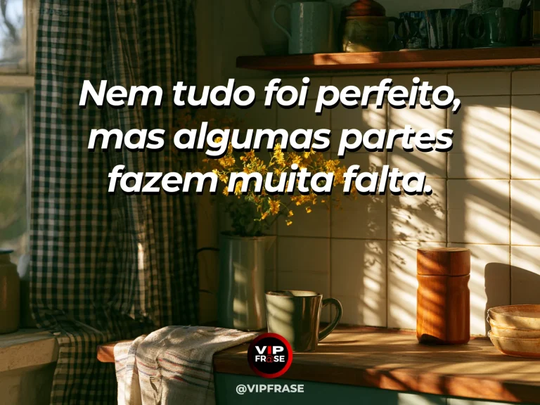 Frase sobre saudade com quintal antigo com vasos rústicos ao sol.