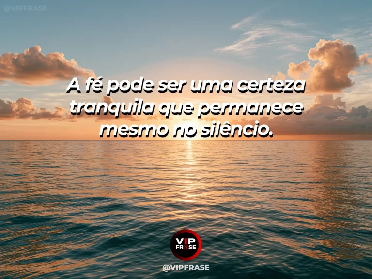 Mensagem profunda de fé e paz com oceano calmo sob a luz do nascer do sol.