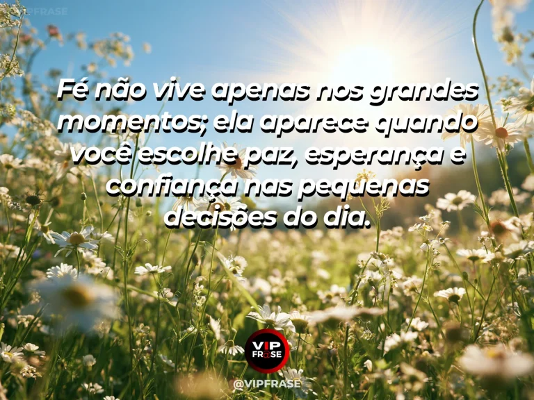 Frase de fé sobre fé nas escolhas simples, com caminho entre hortênsias coloridas em jardim de serra.