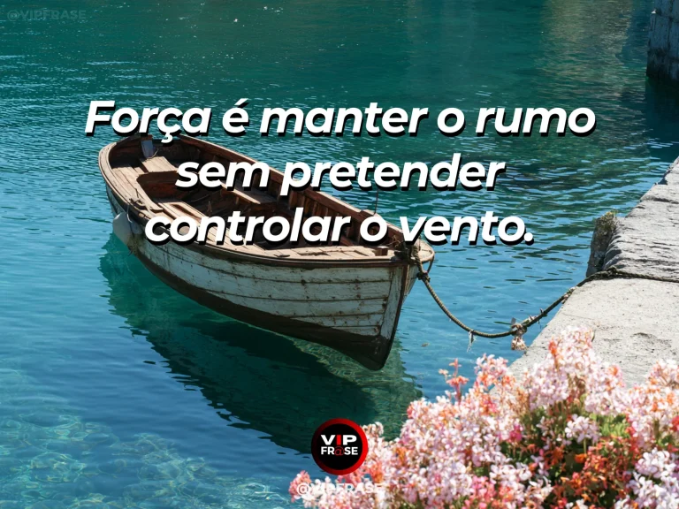 Frase de força sobre a força de não controlar tudo, com farol branco firme sobre falésia diante de ondas do oceano.