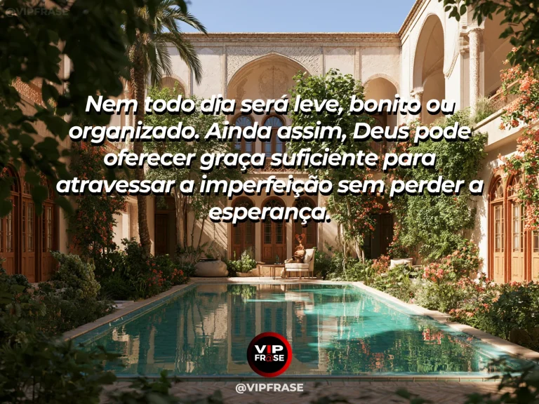 Mensagem sobre a graça de Deus em dias imperfeitos com casa de campo florida.