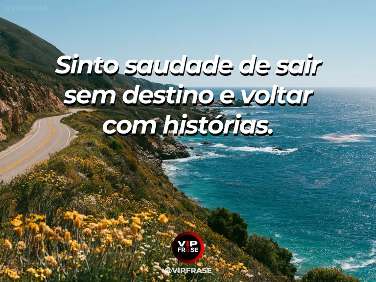 Mensagem sobre saudade, com estrada rural pequena ladeada por flores e colinas iluminadas.