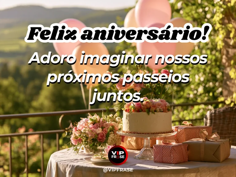 Mensagem de aniversário para esposa sobre amor e cumplicidade, com flores e luz natural.