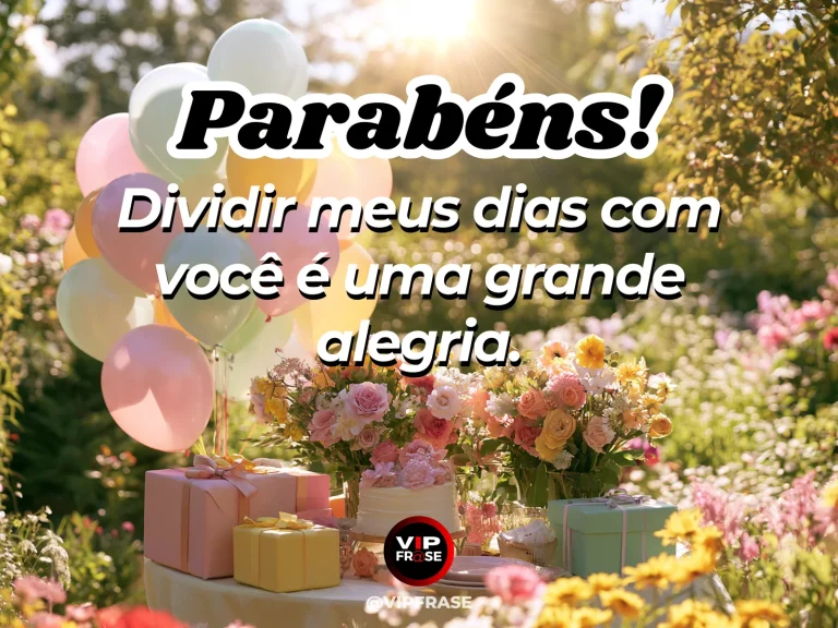 Mensagem de aniversário para esposa sobre amor e cumplicidade, com cenário romântico iluminado.