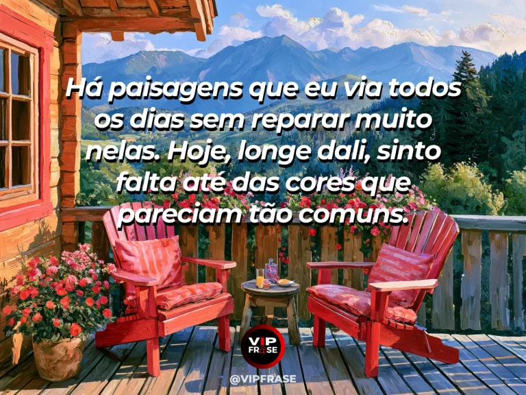 Mensagem sobre saudade, com colinas verdes com flores silvestres e sol claro depois de chuva.