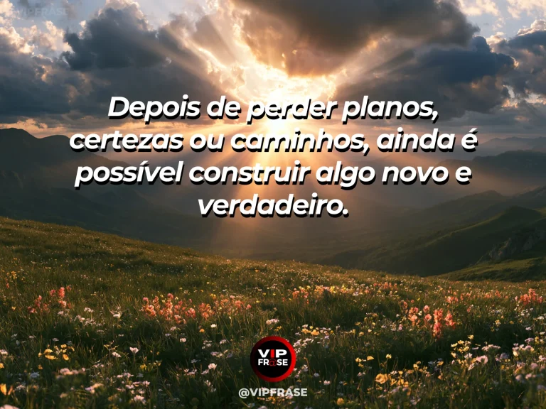 Mensagem de superação com flores novas cobrindo uma encosta depois da tempestade, simbolizando reconstrução após perdas.