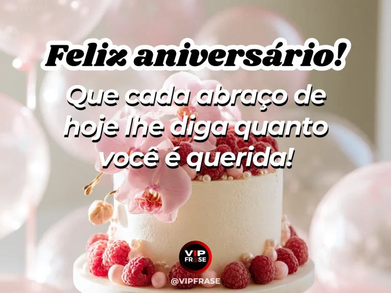 Mensagem de aniversário para prima sobre carinho, em cadeiras sob árvores floridas.