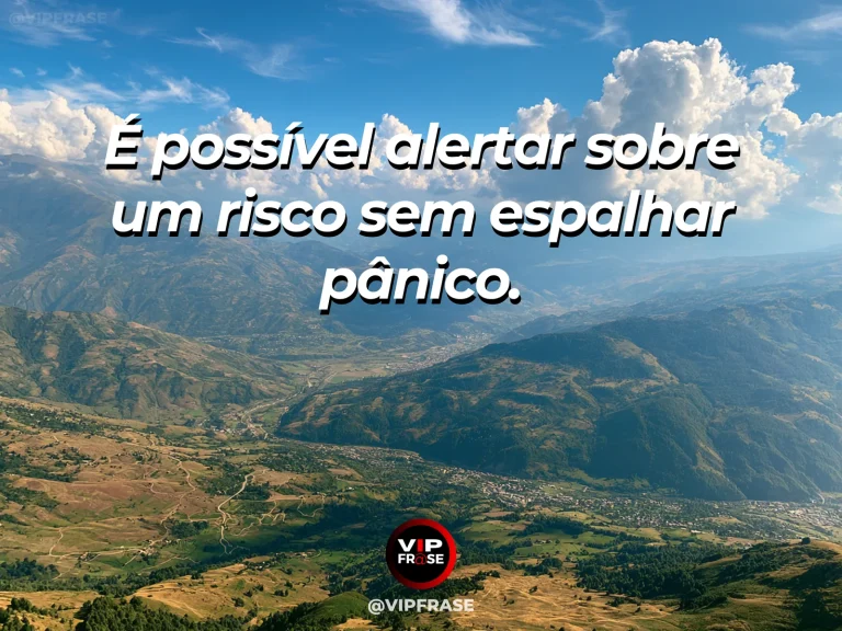 Mensagem de sabedoria sobre alertar com equilíbrio, com farol discreto sob céu limpo junto a flores litorâneas.