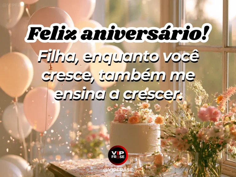 Arte de aniversário para filha sobre sabedoria, com flores e luz natural.