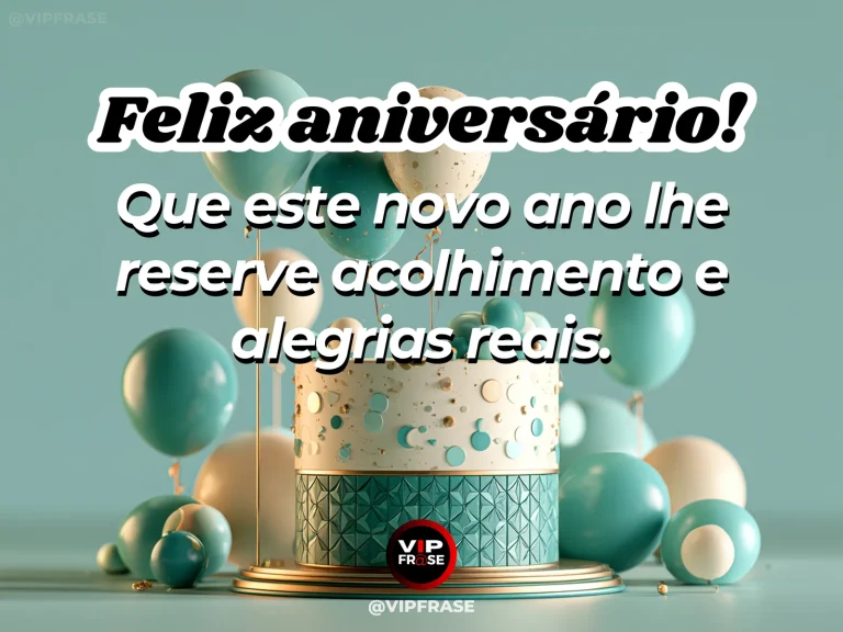 Mensagem de aniversário para alguém especial sobre um abraço cheio de bons votos, com balões elegantes sobre mesa com flores.