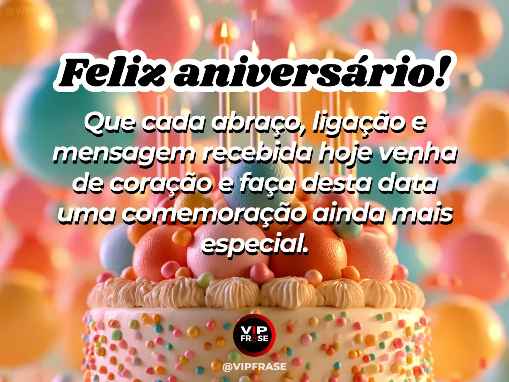 Mensagem de aniversário sobre carinho, com flores junto à porta.