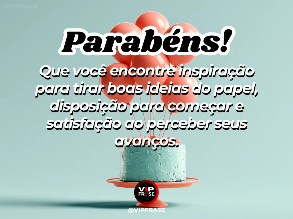 Mensagem de aniversário para WhatsApp sobre novos projetos, com blank notebook and soft birthday decorations on an airy creative desk.
