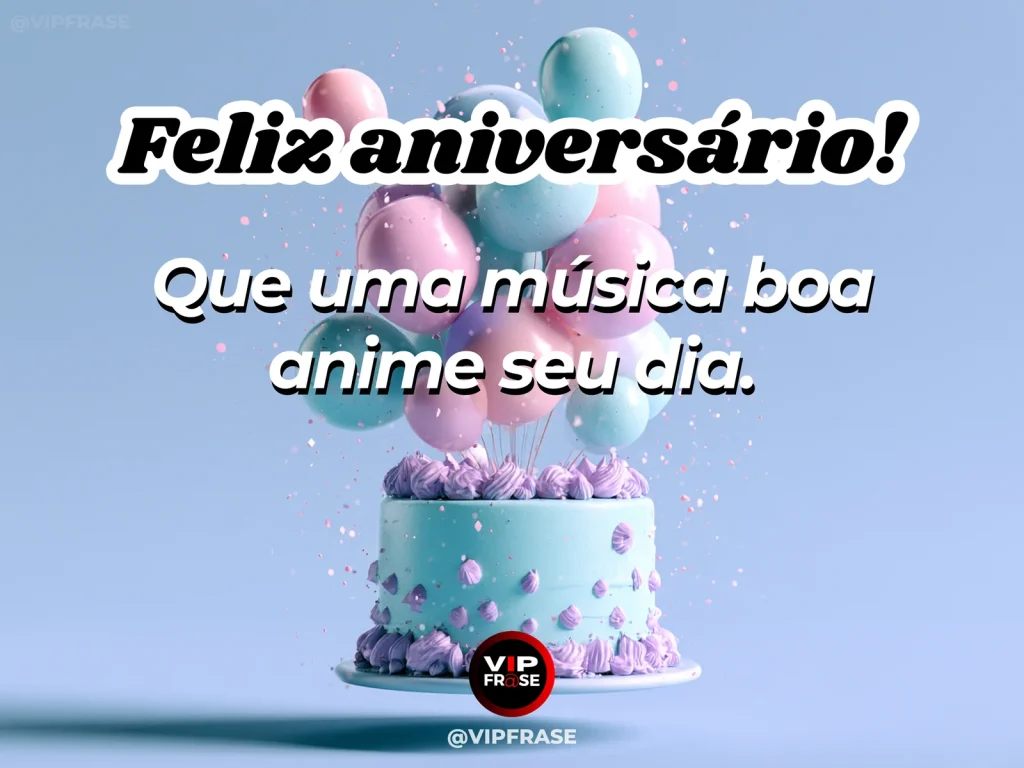 Mensagem de aniversário para WhatsApp sobre alegria, com vintage radio.