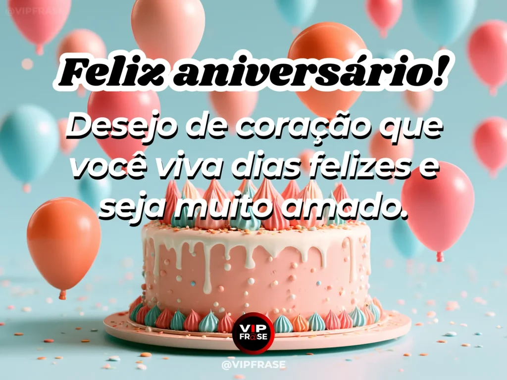 Mensagem de aniversário sobre amor, com flores em formato de coração.