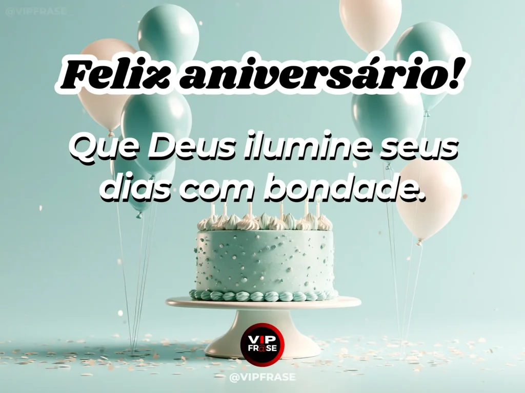 Mensagem de aniversário para WhatsApp sobre bênçãos de Deus, com golden sunlight shining through blossoms onto tasteful birthday cake.