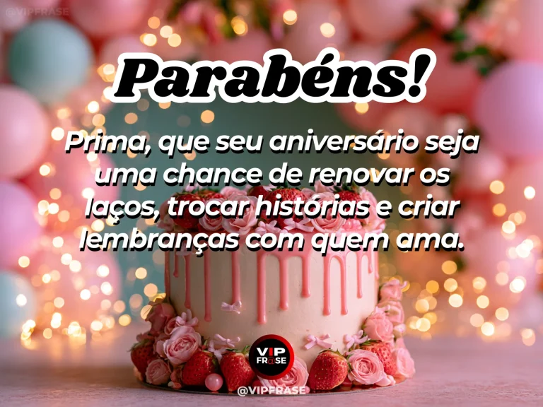 Mensagem de aniversário para prima sobre familia, em presente e decoração delicada.