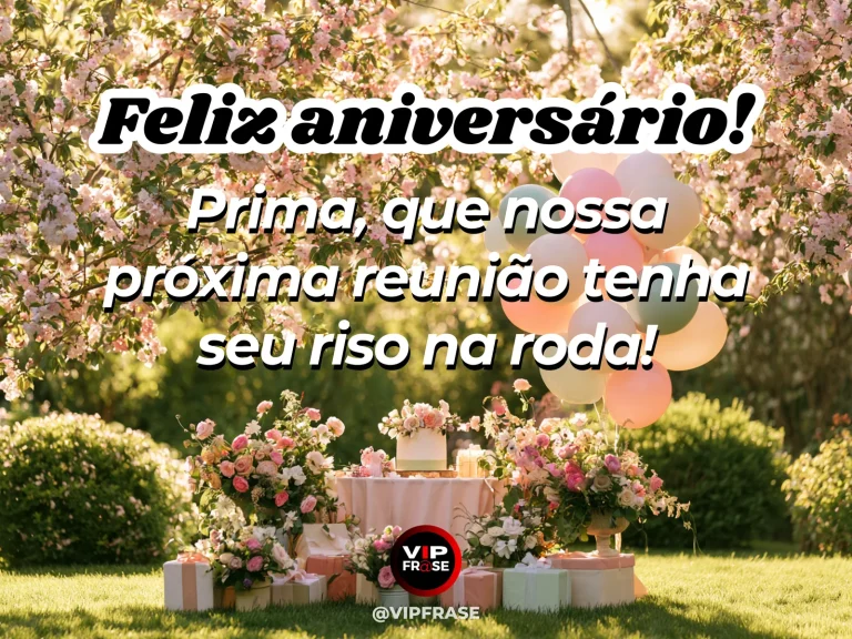 Mensagem de aniversário para prima sobre familia, com family garden party.