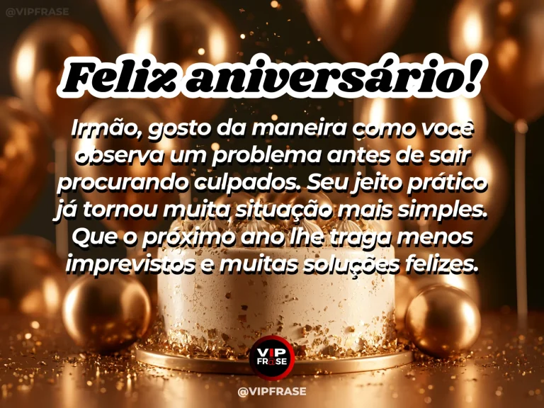 Mensagem de aniversário para irmão sobre sabedoria, com decoração de aniversário.