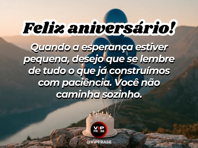 Mensagem de aniversário para marido sobre esperanca e conforto, com cenário festivo delicado.