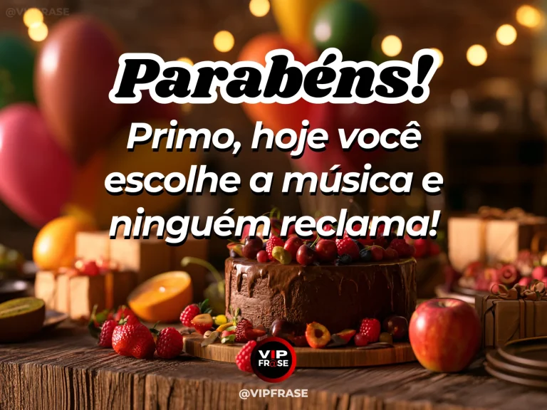 Arte de aniversário para primo sobre felicidade, com vintage vinyl records and a portable speaker with vivid birthday pennants.