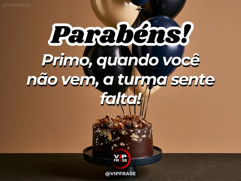 Arte de aniversário para primo sobre saudade, com family gathering table.
